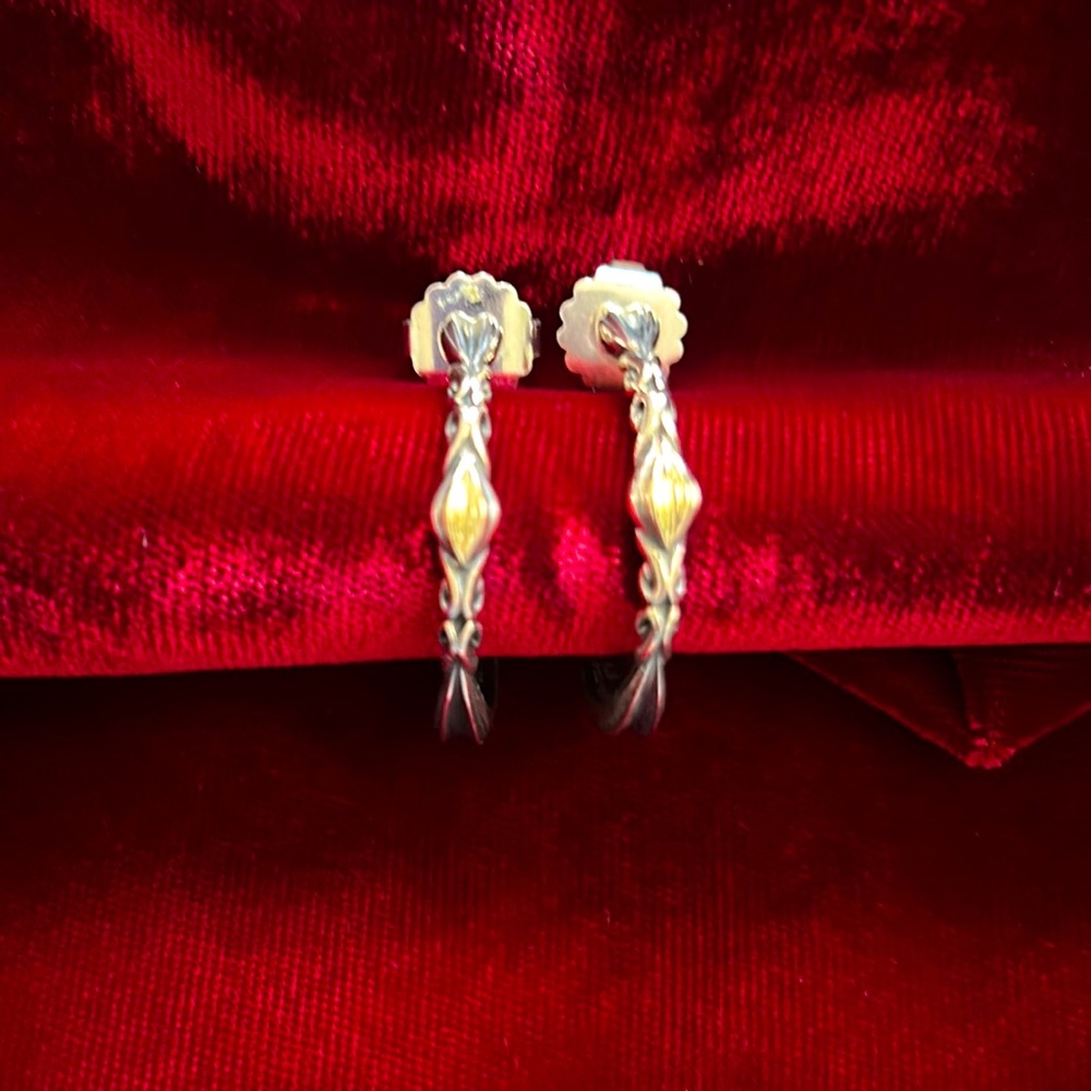 Ann King Sterling Silver and 18K hoop earrings